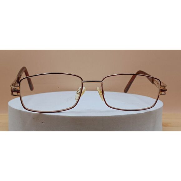 B.M.E.C. Big Mens Eyewear Club BIG DEAL Brown Gold 55 18 145 Eyeglasses Frames - Picture 1 of 14